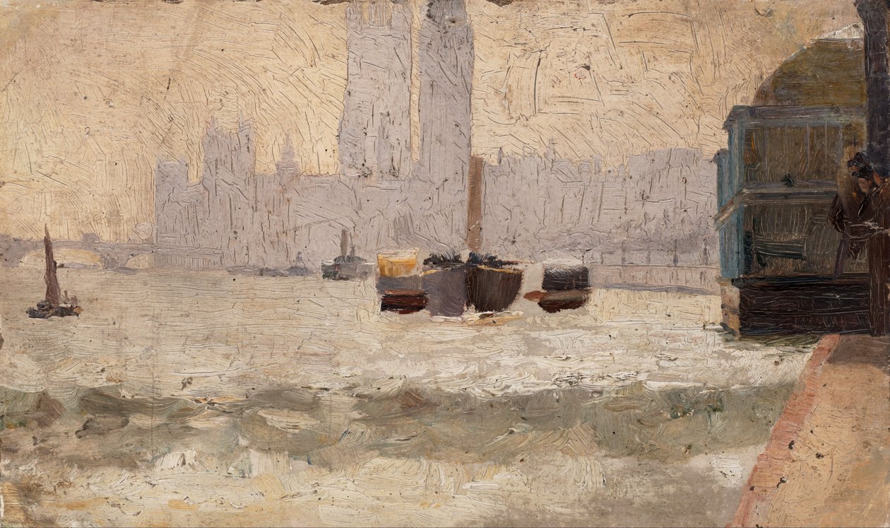Mlha, nábřeží Temže od Tom Roberts