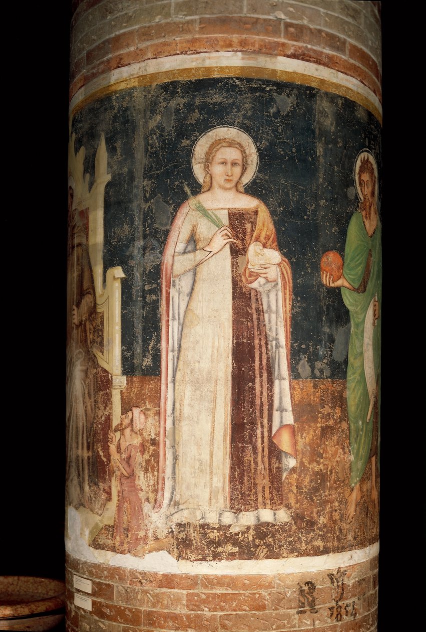 Svatá Anežka (freska) od Tomaso da (late 15th century) Modena