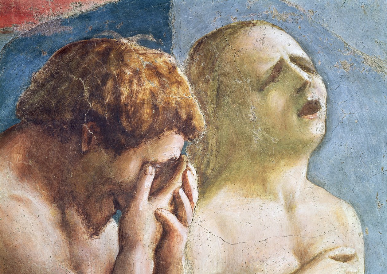 Adam a Eva vyhnáni z ráje, c.1427 (detail) (viz také 30029, 200134, 200135) od Tommaso Masaccio