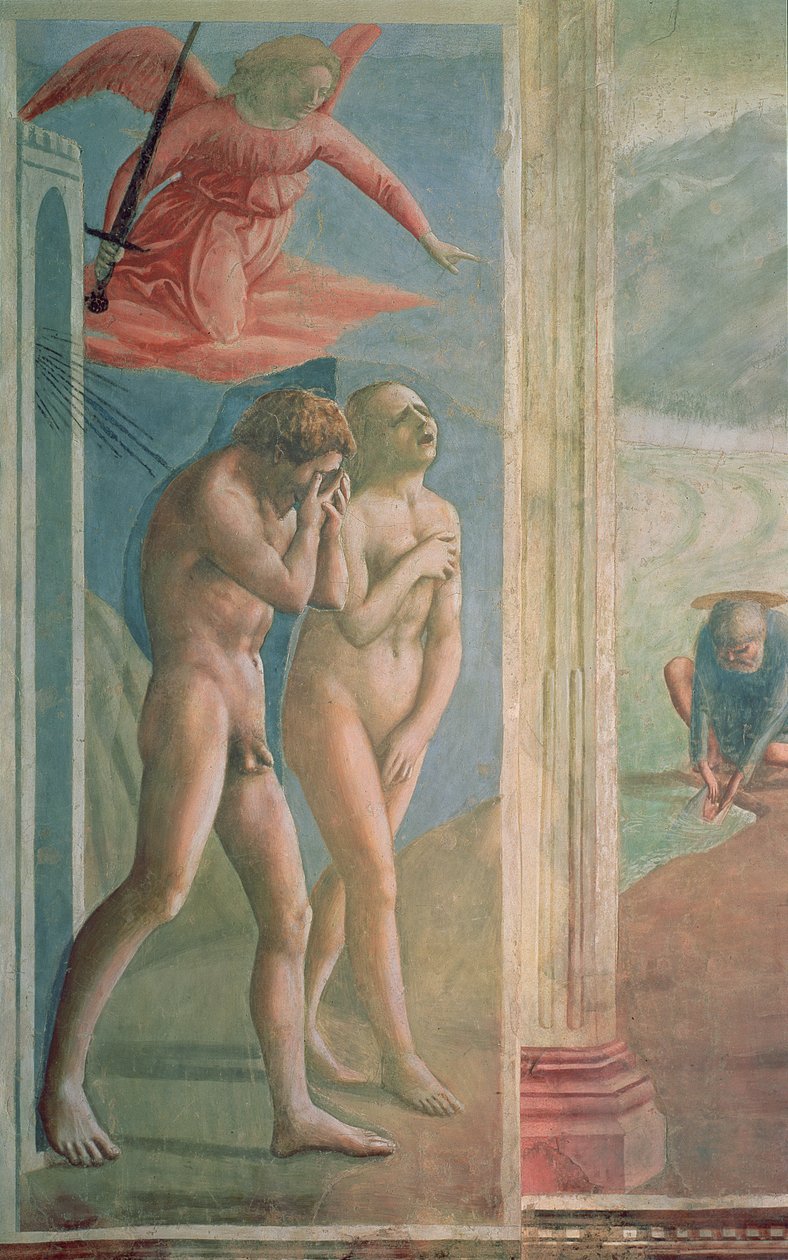 Adam a Eva vyhnaní z ráje, c.1427 (po restaurování) (viz také 200134 a 428037) od Tommaso Masaccio
