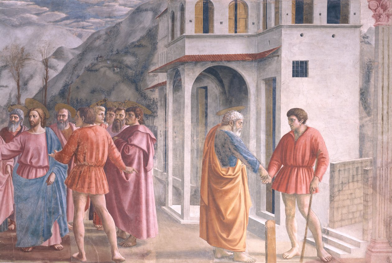 The Tribute Money, from Brancacci Chapel, c.1426 (detail of 31642) od Tommaso Masaccio