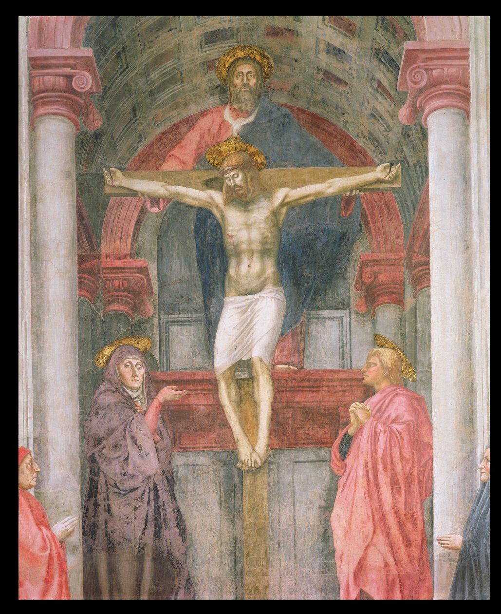 The Trinity, 1427-28 (po restaurování) (detail) od Tommaso Masaccio