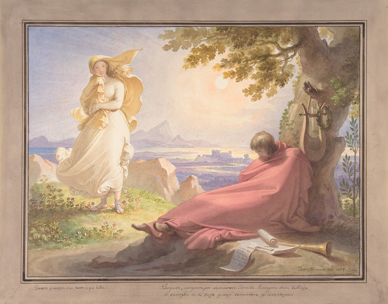 Tasso Contemplating Beauty, 1823. od Tommaso Minardi
