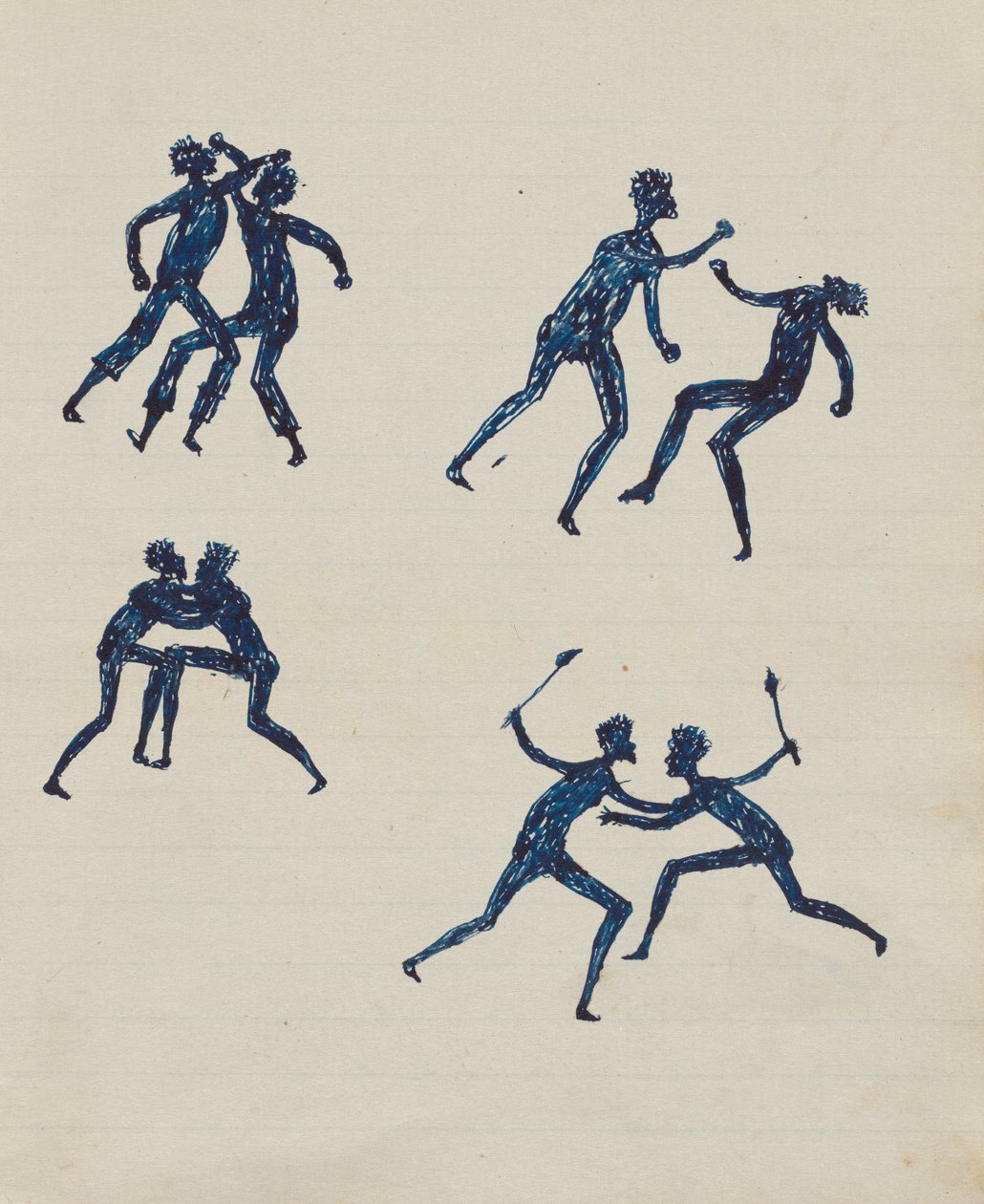 Kwat Kwat people - (Aboriginals fight) Sketchbook hlavně o aktivitách Aboriginals and Whites od Tommy McRae