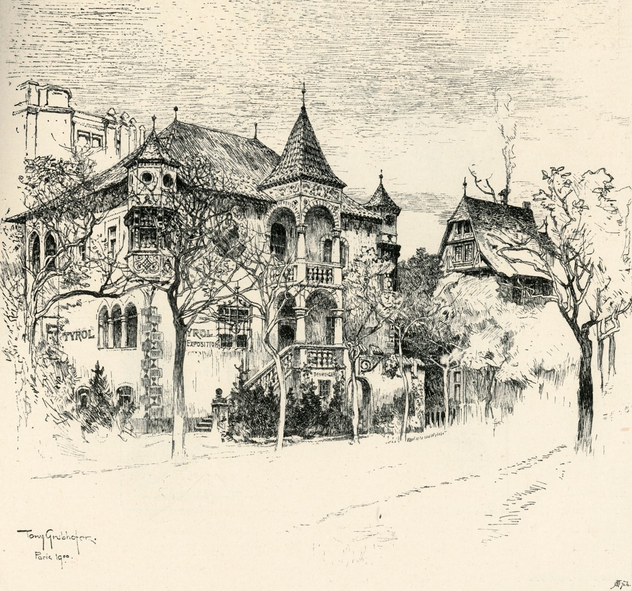 Zámek Tyrolsko od Tonyho Grubhofera, 1900. od Tony Grubhofer