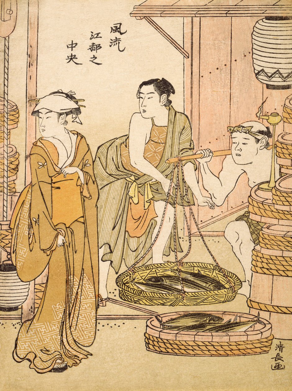 Obchodník s rybami, pub.c1780 od Torii Kiyonaga