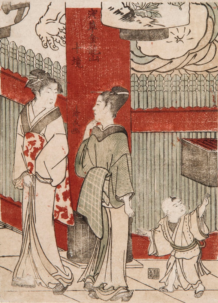 Dřevoryt od Torii Kiyonaga
