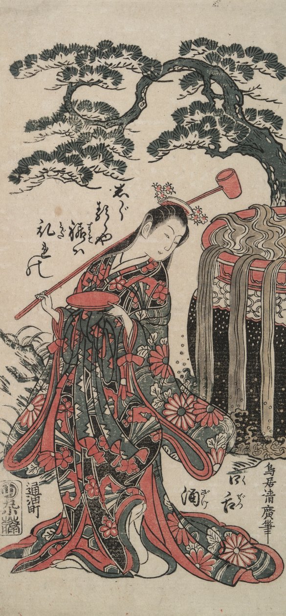 Scéna z Shosa (Dancing Act) od Torii Kiyohiro