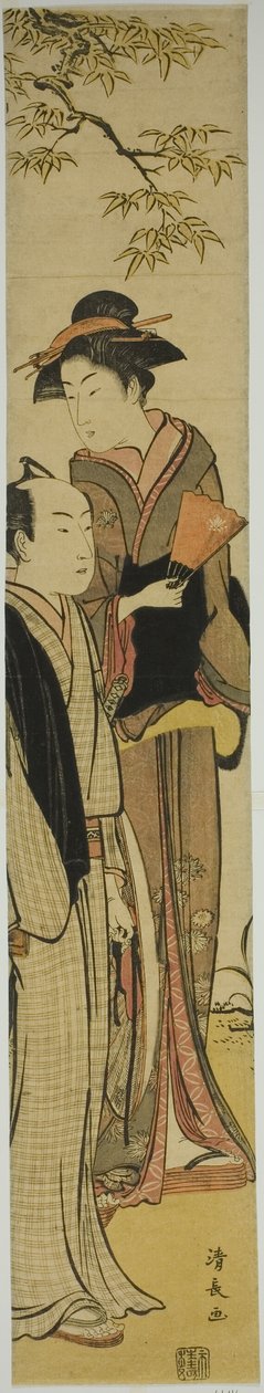Pár pod stromem od Torii Kiyonaga