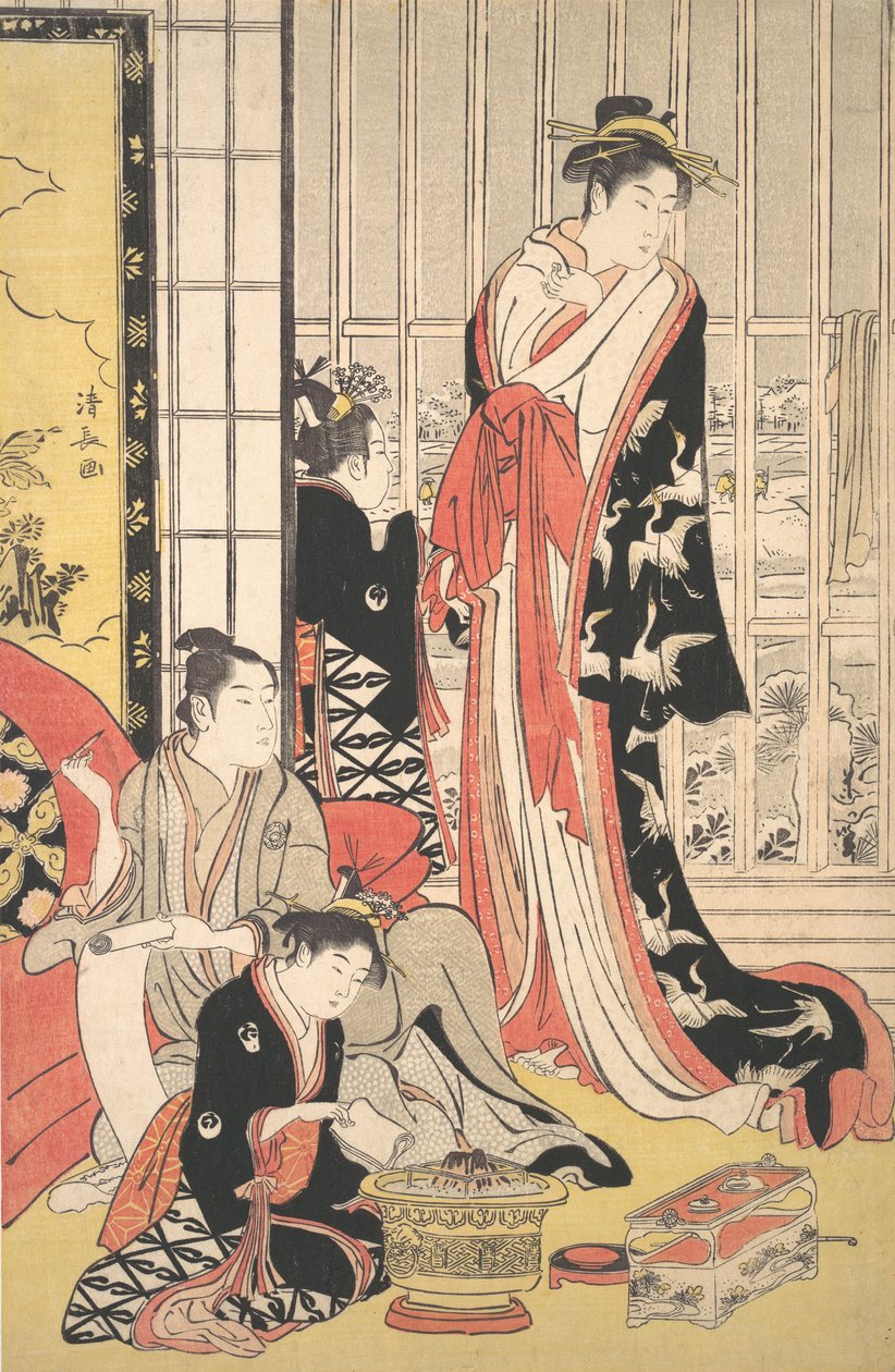 Interiérová scéna, ca. 1788. od Torii Kiyonaga
