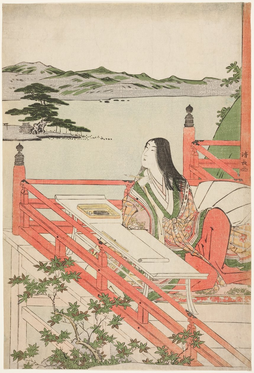 fialová šikibu od Torii Kiyonaga