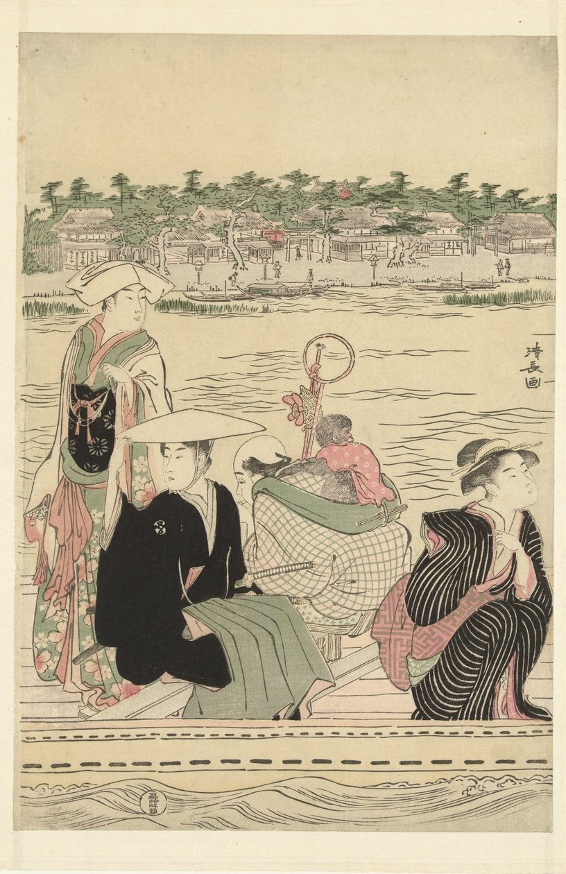 Trajekt na řece Sumida od Torii Kiyonaga