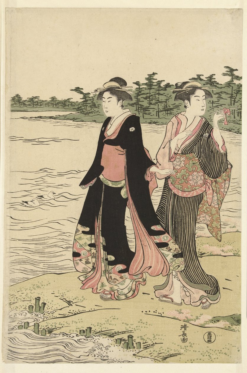 Trajekt na řece Sumida od Torii Kiyonaga