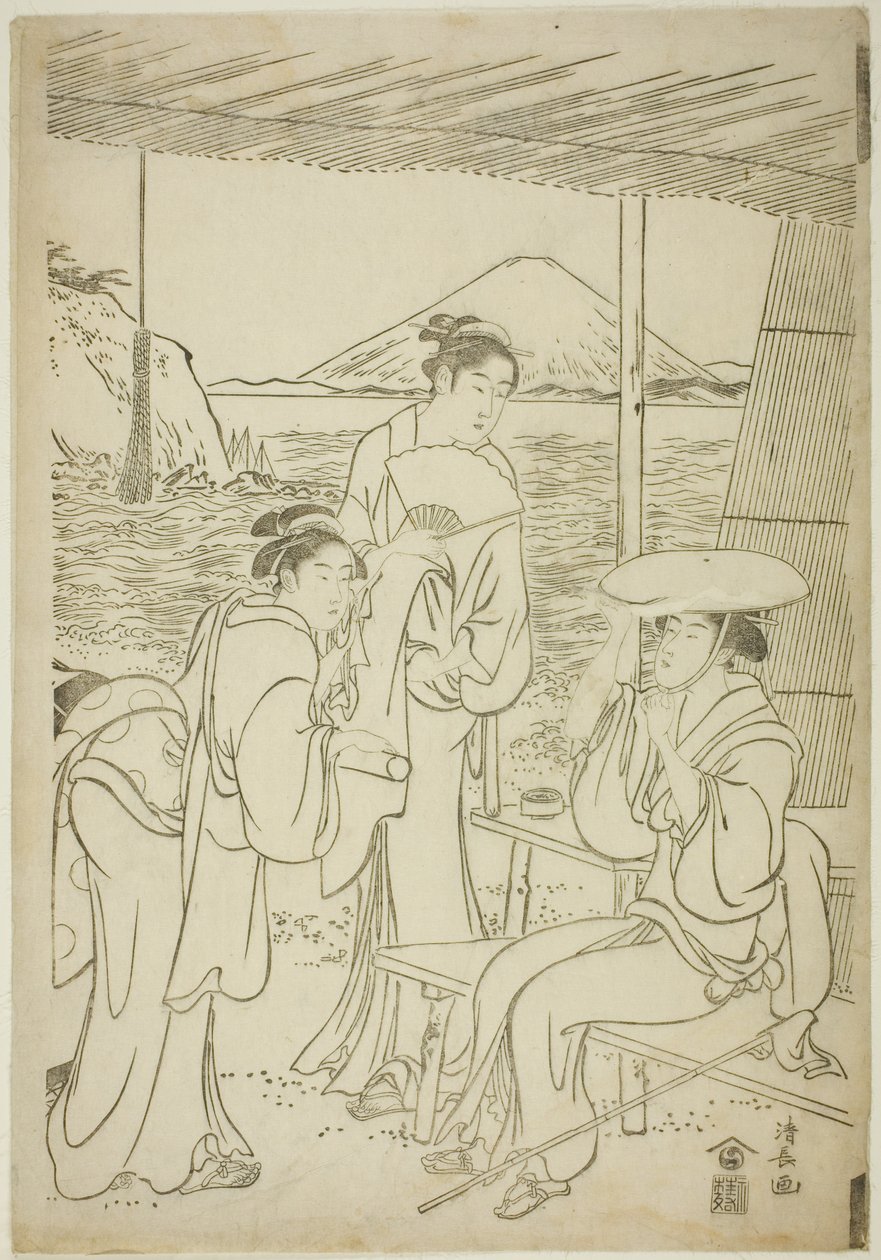 Návštěvníci Enoshimy od Torii Kiyonaga