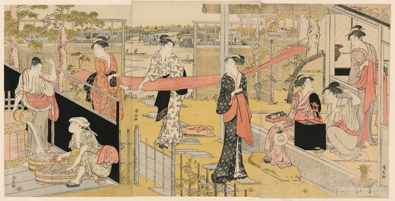 ženy praní prádla od Torii Kiyonaga