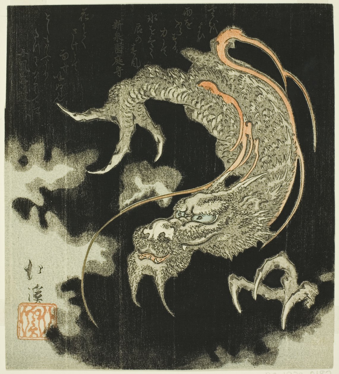 Drak v oblacích od Totoya Hokkei