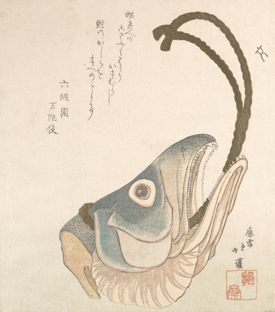 Hlava lososa, ca. 1820. od Totoya Hokkei