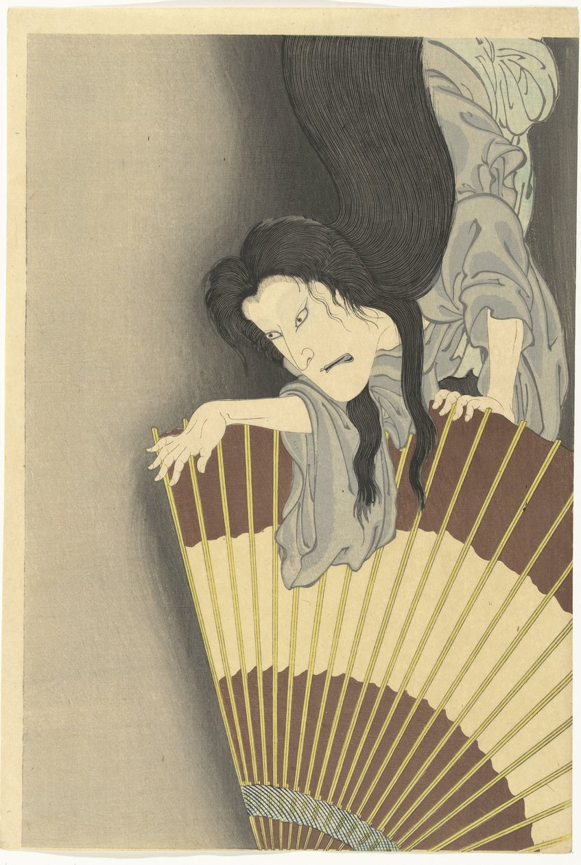 Samurai Aoyama a duch Okiku od Toyohara Kunichika