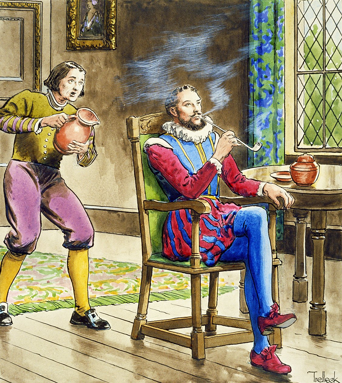Sir Walter Raleigh (1554-1618) z knihy "Pohledy do minulosti", vydané kolem roku 1900. od Trelleek