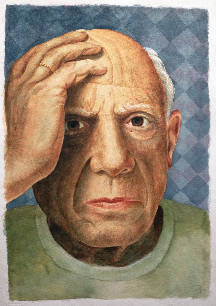 Picasso (1881-1973) (wc + barva karoserie na arches papíře) od Trevor Neal