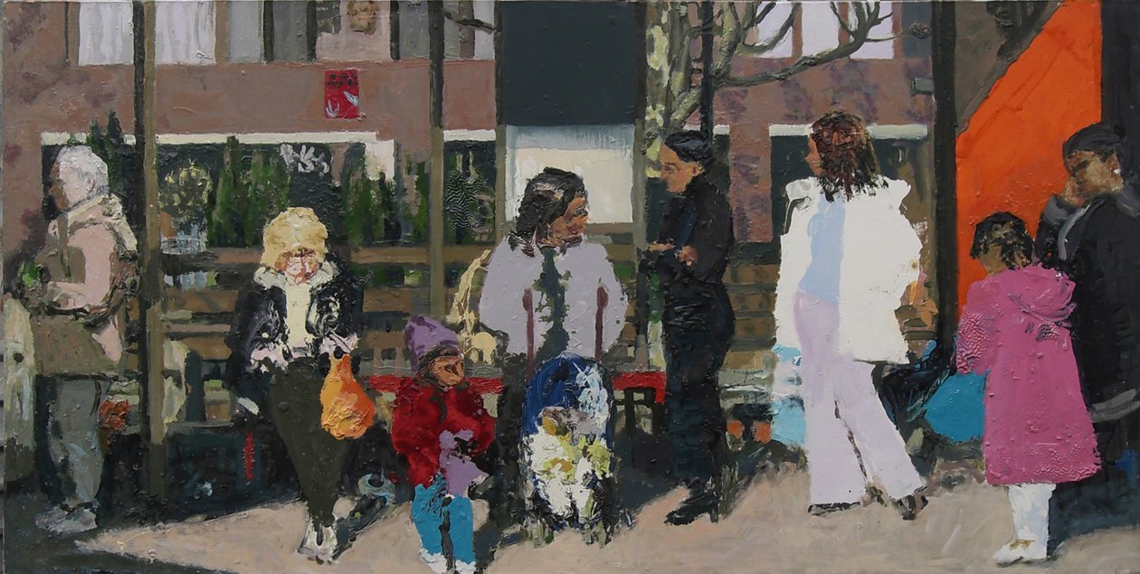 Autobusová zastávka, 2003 (olej na plátně) od Trevor Burgess