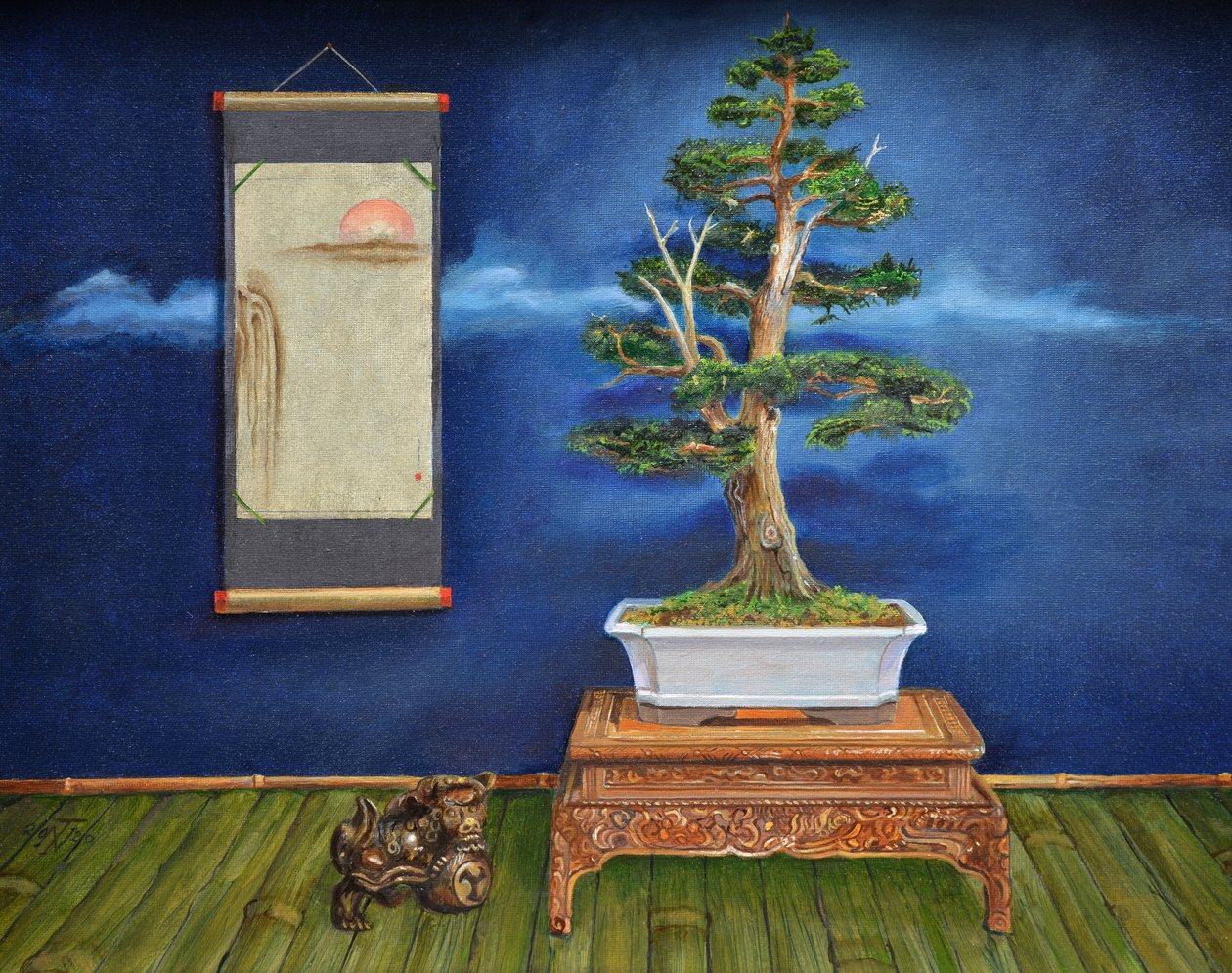 Bonsai, 2020 (olej na plátně) od Trevor Neal