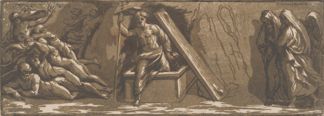 Vzkříšení Krista, ca. 1520-27. od Ugo da Carpi