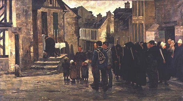 Pohřeb námořníka ve Villerville, 1878 od Ulysse Louis Auguste Butin