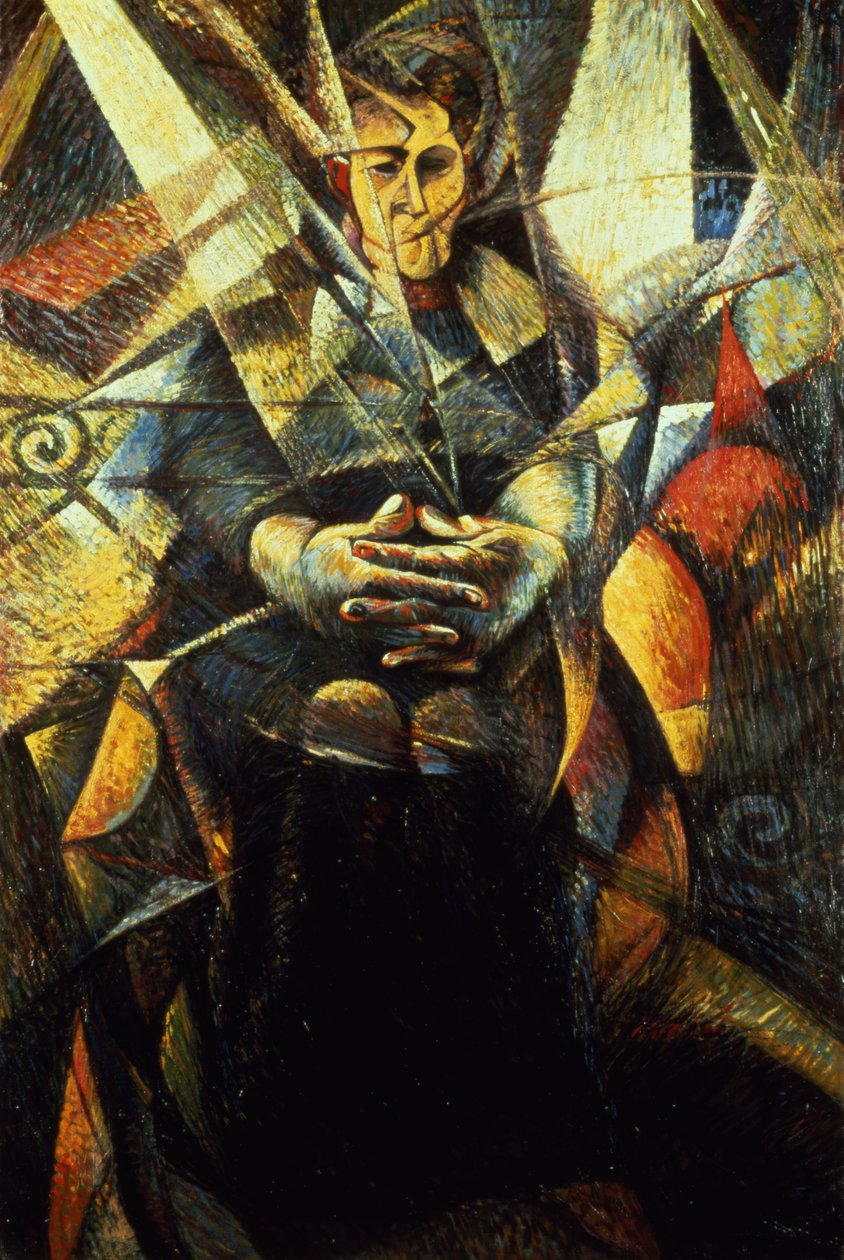 Portrét sedící ženy od Umberto Boccioni