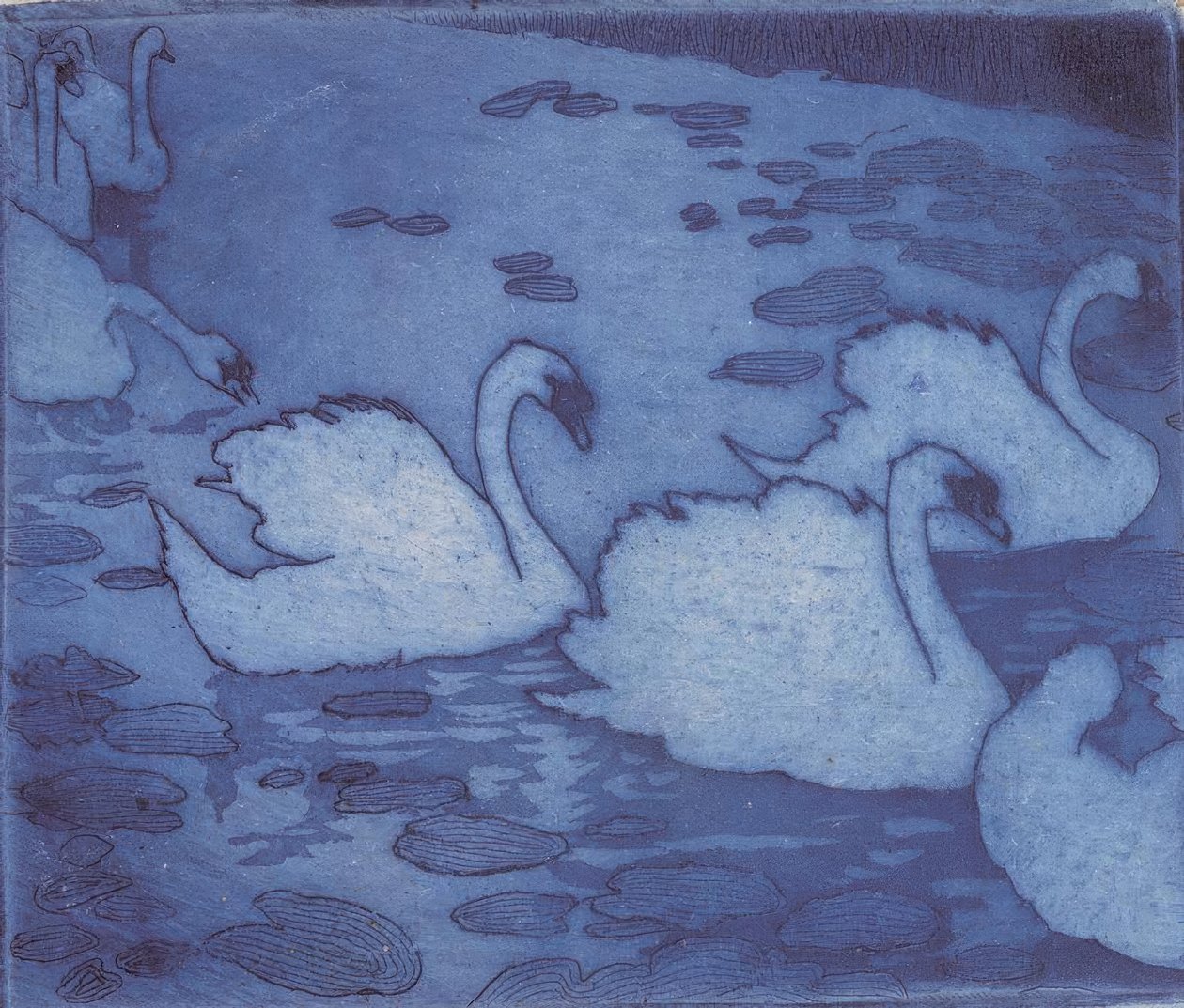 labutě od Umberto Boccioni