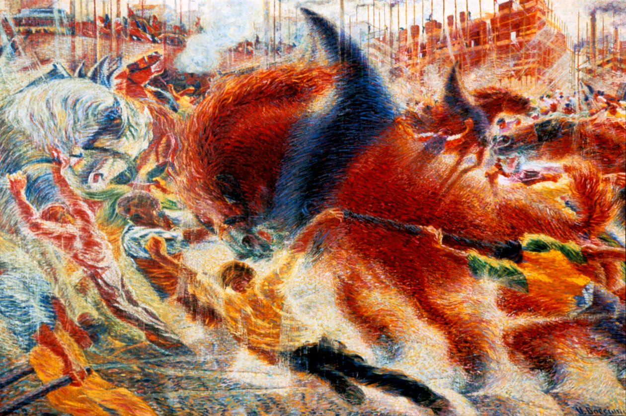 Město povstalo, 1911. od Umberto Boccioni