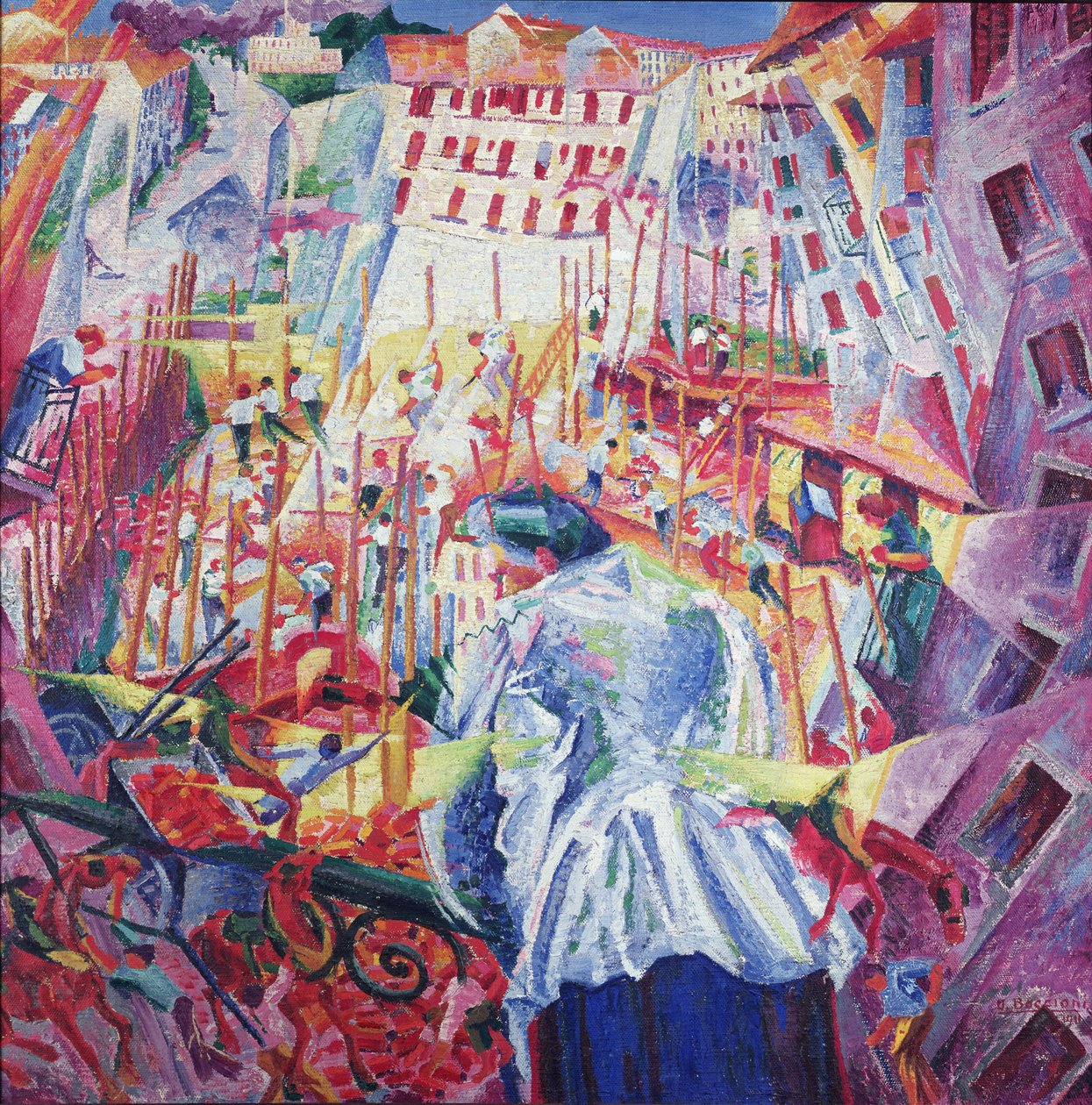 Ulice vchází do domu, 1911 od Umberto Boccioni