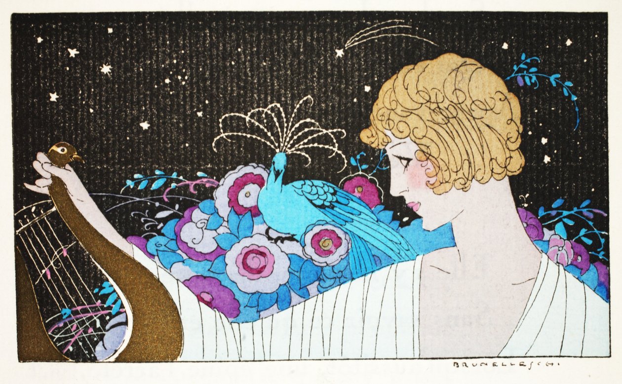 Mademoiselle P..de Courcy (tisk šablony) od Umberto Brunelleschi