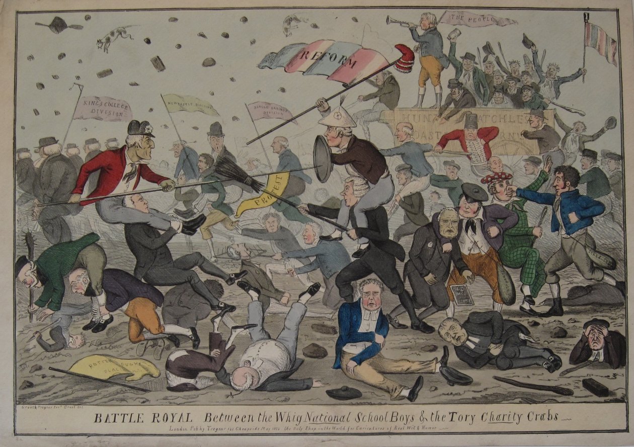 Battle Royal mezi Whig National School Boys a konzervativními charitativními kraby od Unbekannt Unbekannt