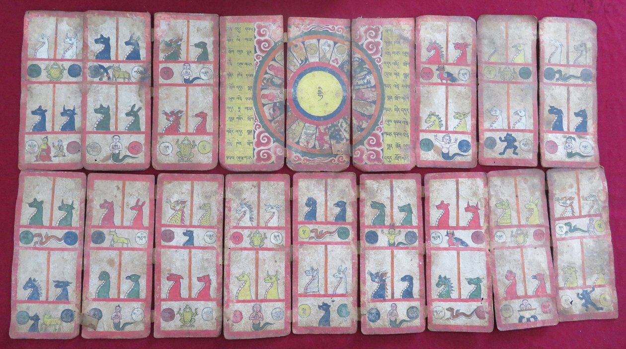 Ersu astrologický text se zvířaty zvěrokruhu od Unbekannt Unbekannt