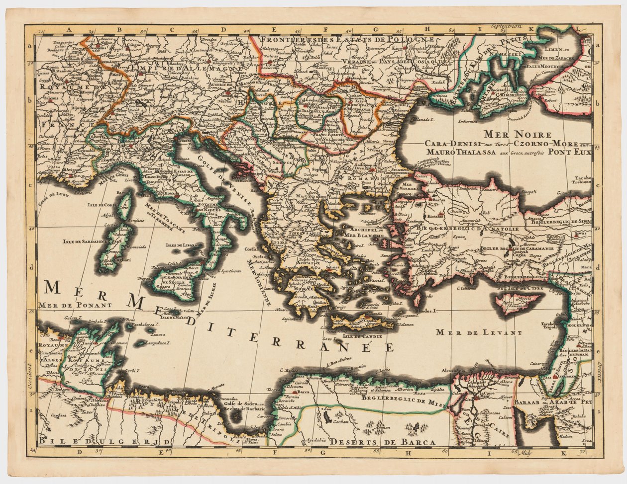 Osmanská říše v roce 1696 Jaillotem (Středozemní moře, zvláště vysoké rozlišení) od Unbekannt Unbekannt