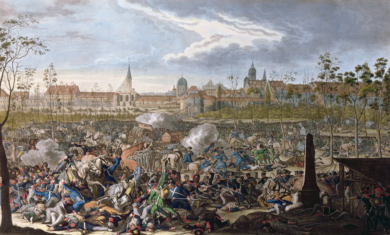 Bitva u Lipska, 19. října 1813 (barevná rytina) od Unbekannt Unbekannt