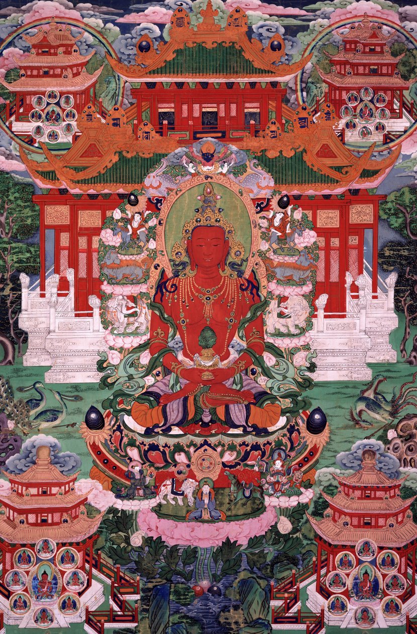 Buddha Amitayus ve své čisté zemi od Unbekannt Unbekannt