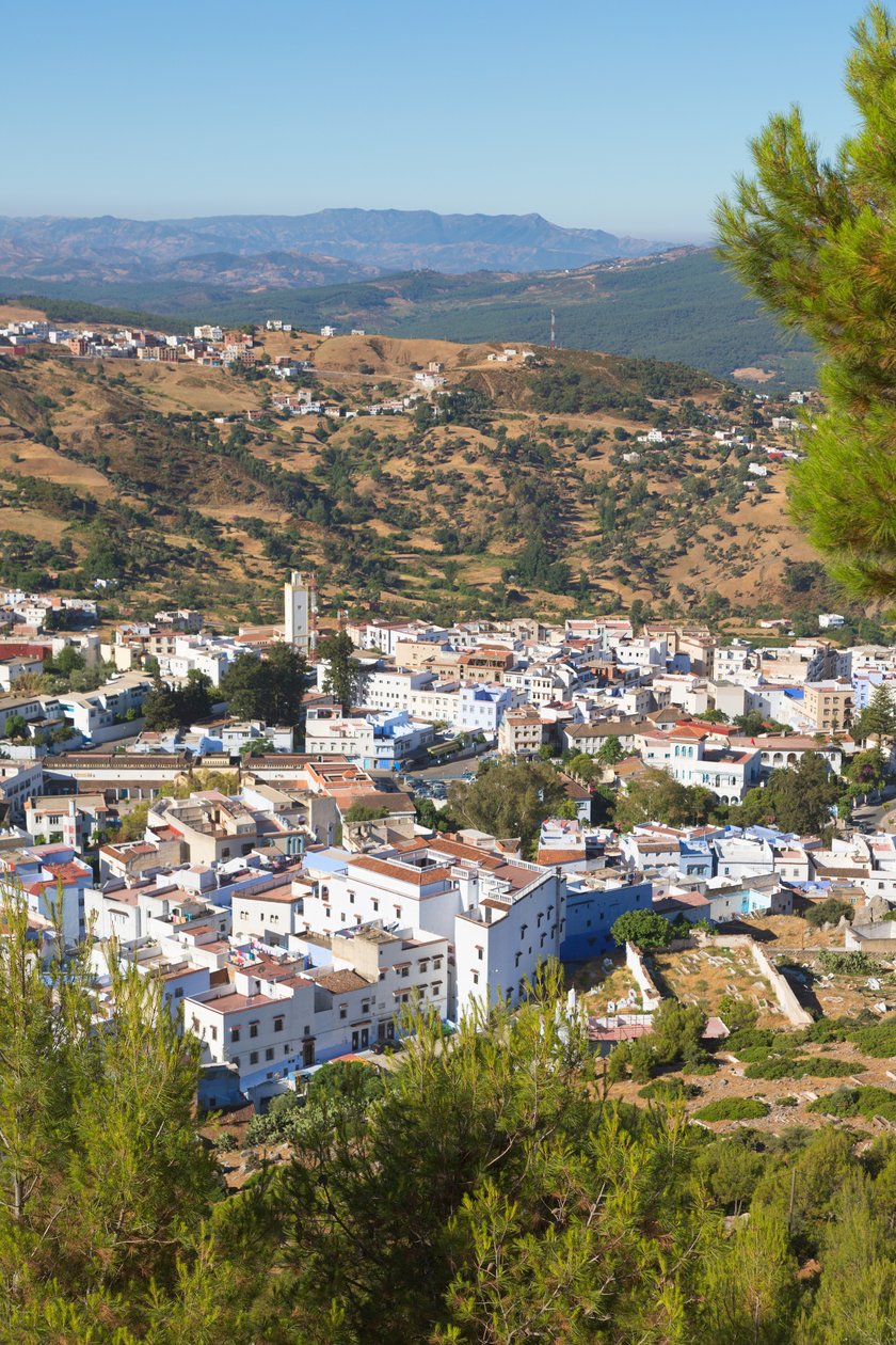 Chefchaouen, Maroko. Celkový pohled na město. od Unbekannt Unbekannt