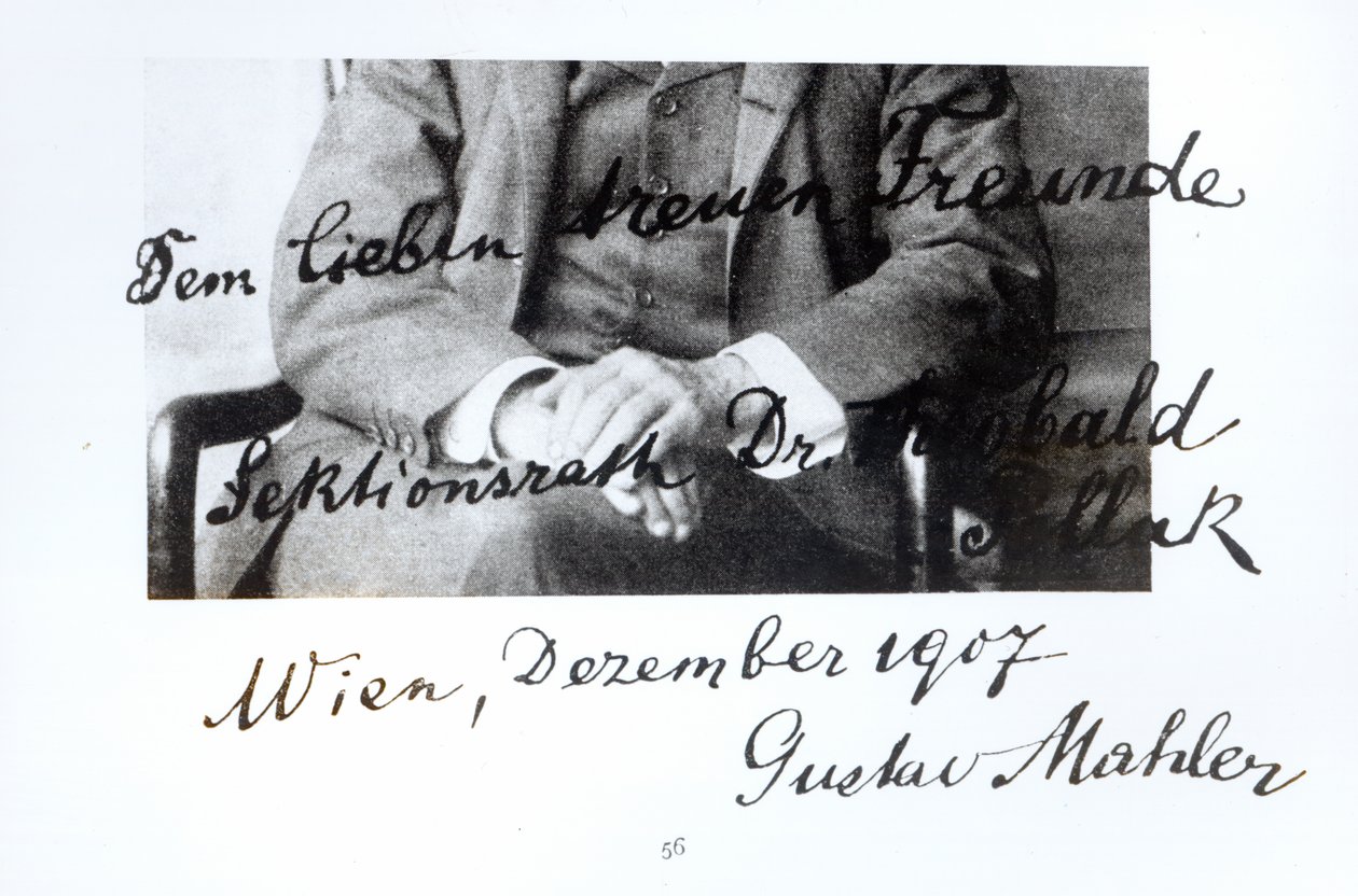 Výňatek z dopisu Gustava Mahlera (1860-1911), prosinec 1907 (pero a inkoust na papíře) (černobílá fotografie) od Unbekannt Unbekannt