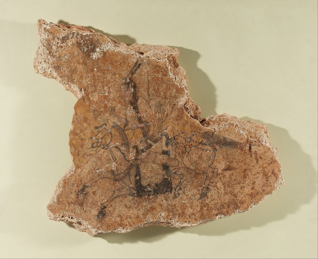 Fragment of a Mural Featuring a Horse Rider od Unbekannt Unbekannt