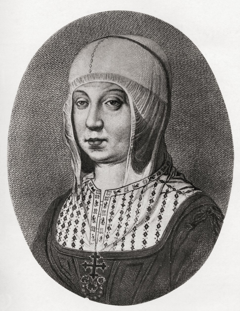 Isabella I. Kastilská (polotónový tisk) od Unbekannt Unbekannt