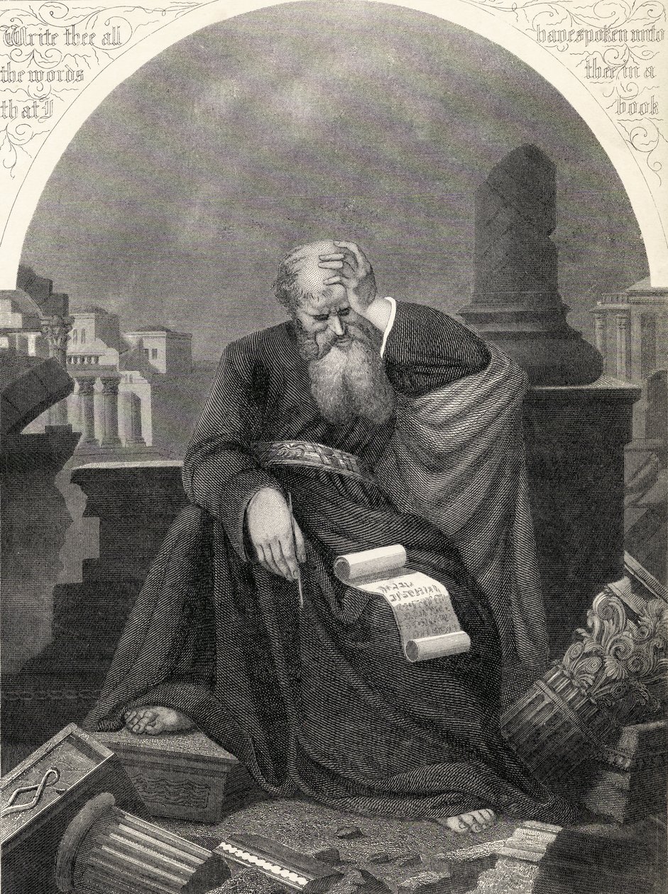 Jeremiah, vyrytý S. Allenem, z „The National Illustrated Family Bible“, vydané kolem roku 1870 od Unbekannt Unbekannt