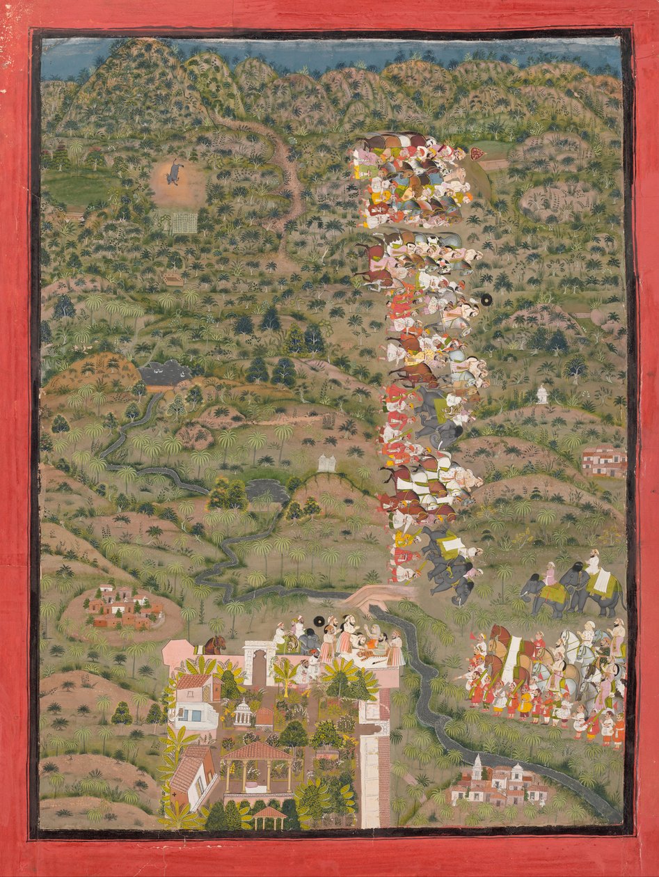 Maharana Sangram Navštěvuji Gosain Neelkanthaji po lovu tygrů od Unbekannt Unbekannt