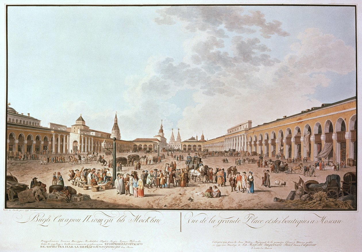 Moskva: pohled na Velké náměstí od de la Berthe, 1799 (tisk) od Unbekannt Unbekannt