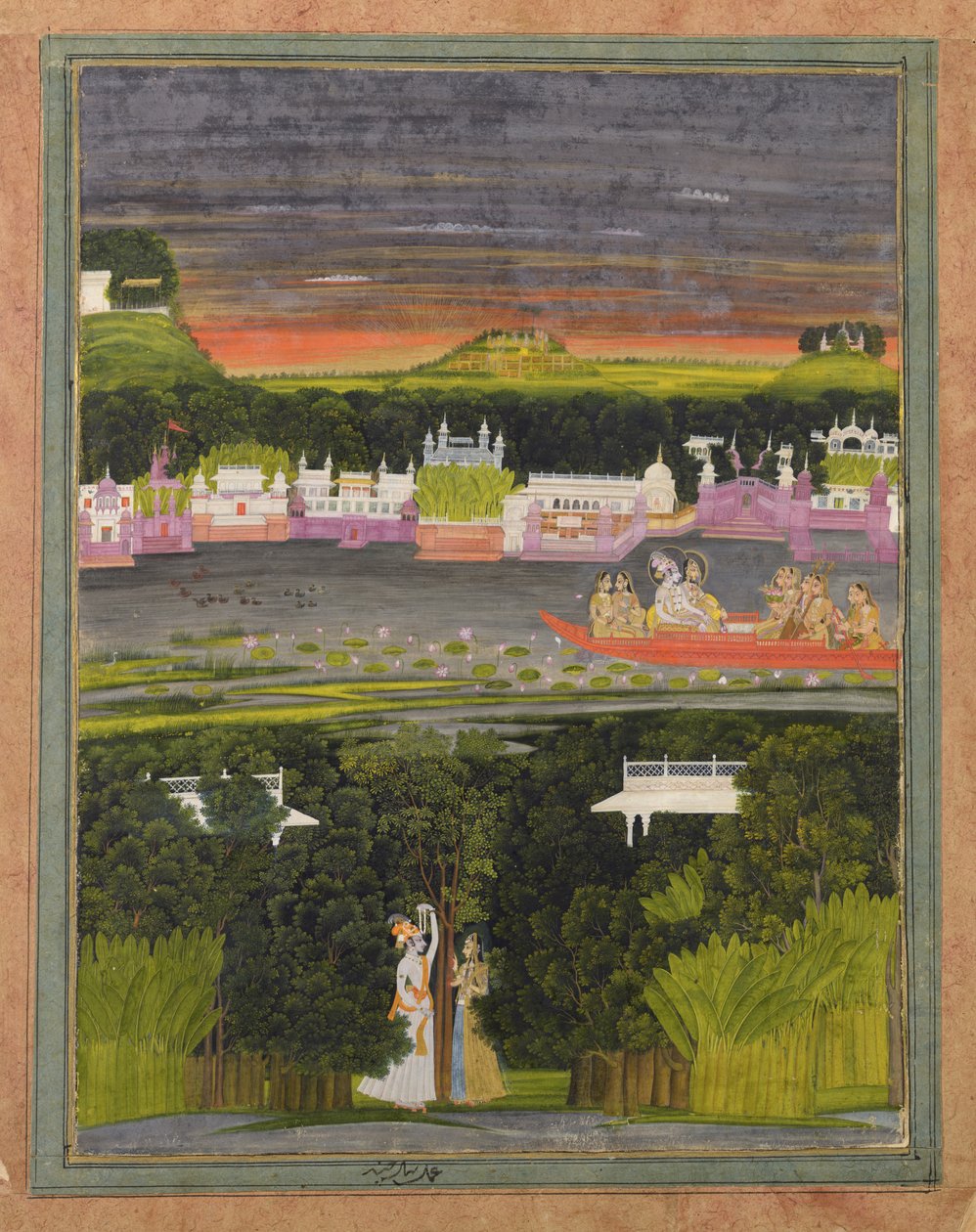 Radha a Krishna na lodi lásky od Unbekannt Unbekannt