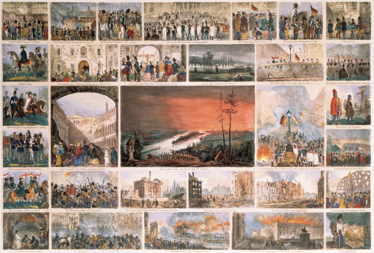 Revoluce ve Vídni: Princ Alfred Windischgratz nutí Vídeň ke kapitulaci po třetím povstání 6. října 1848 od Unbekannt Unbekannt