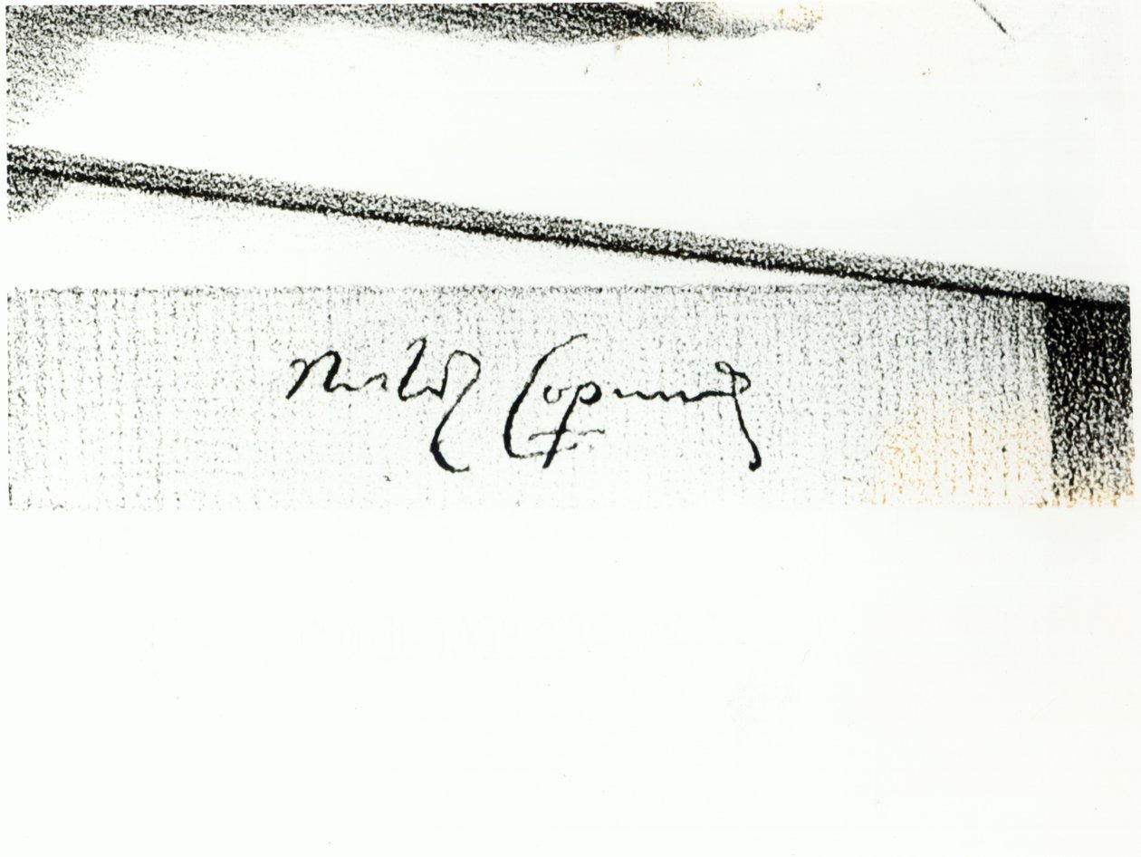 Podpis Mikuláše Koperníka (1473-1543) (bundw foto) od Unbekannt Unbekannt