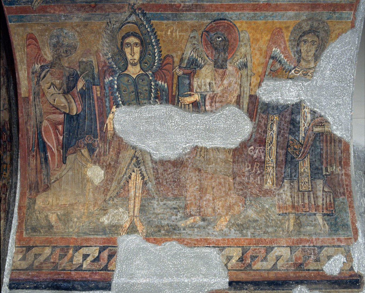 Tetramorph se Seraphem a archandělem ze Santa Maria de Taüll od Unbekannt Unbekannt