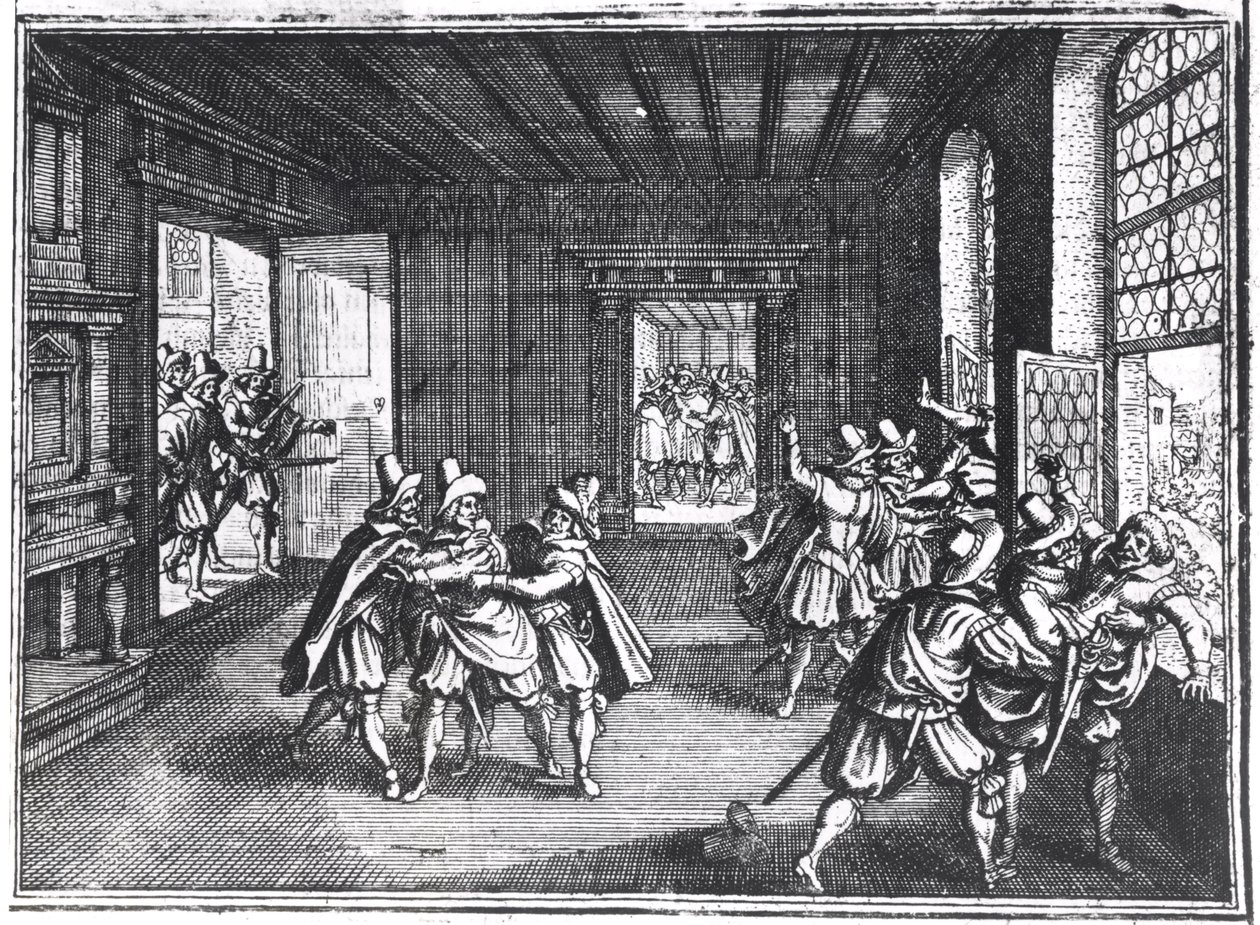 Pražská defenestrace v roce 1618 od Unbekannt Unbekannt